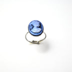 Anello con cammeo ovale blu - acciaio inossidabile