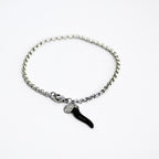 Bracciale Catena Rolò con Charm Corno Nero – Acciaio Inossidabile