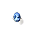 Anello con cammeo ovale blu - acciaio inossidabile
