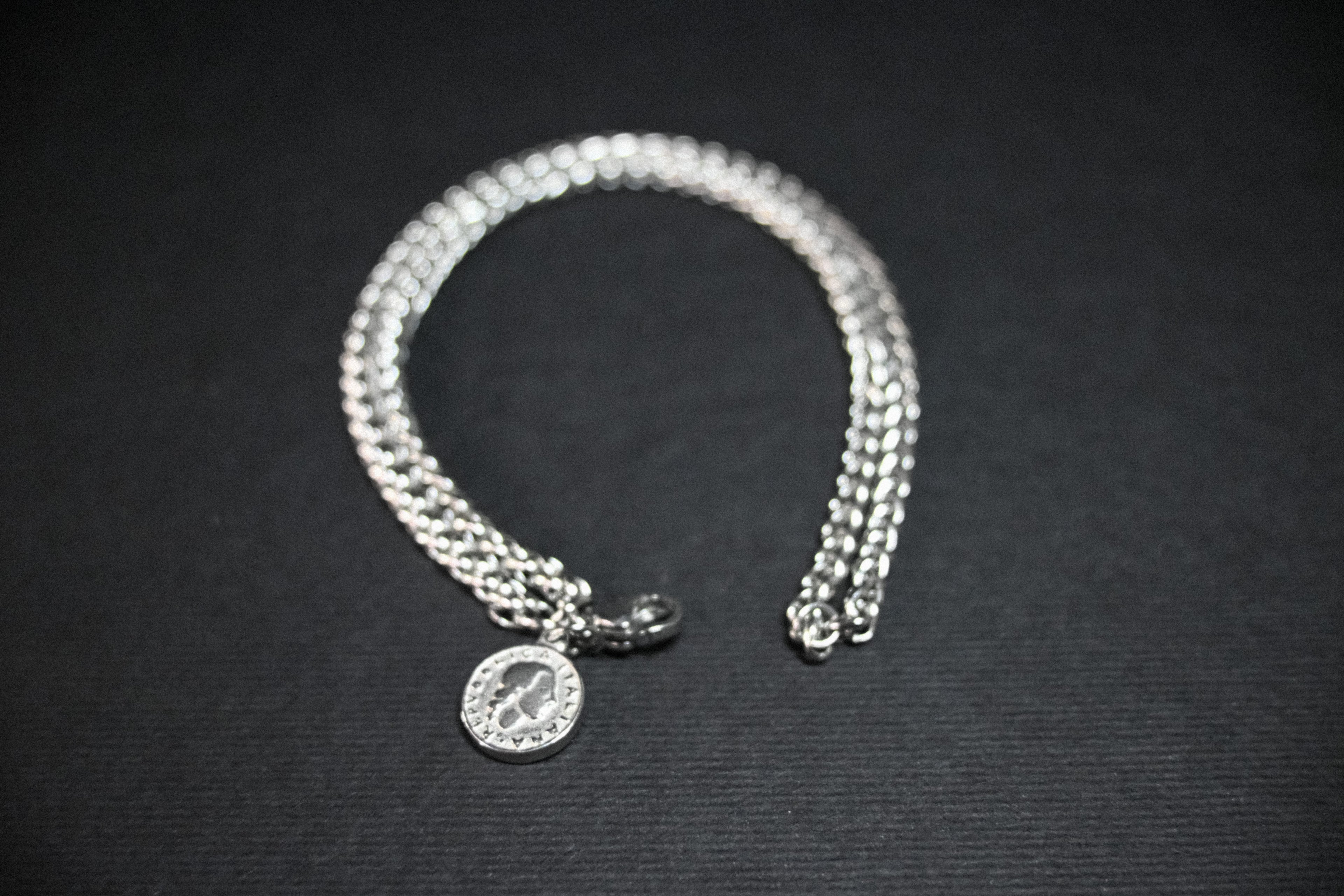 Bracciale Doppia Spiga con Ciondolo 100 Lire – Acciaio Inossidabile