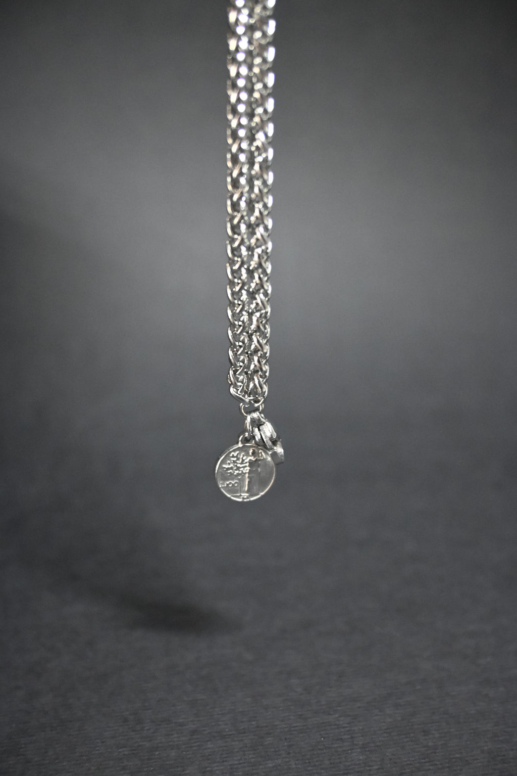 Bracciale Doppia Spiga con Ciondolo 100 Lire – Acciaio Inossidabile