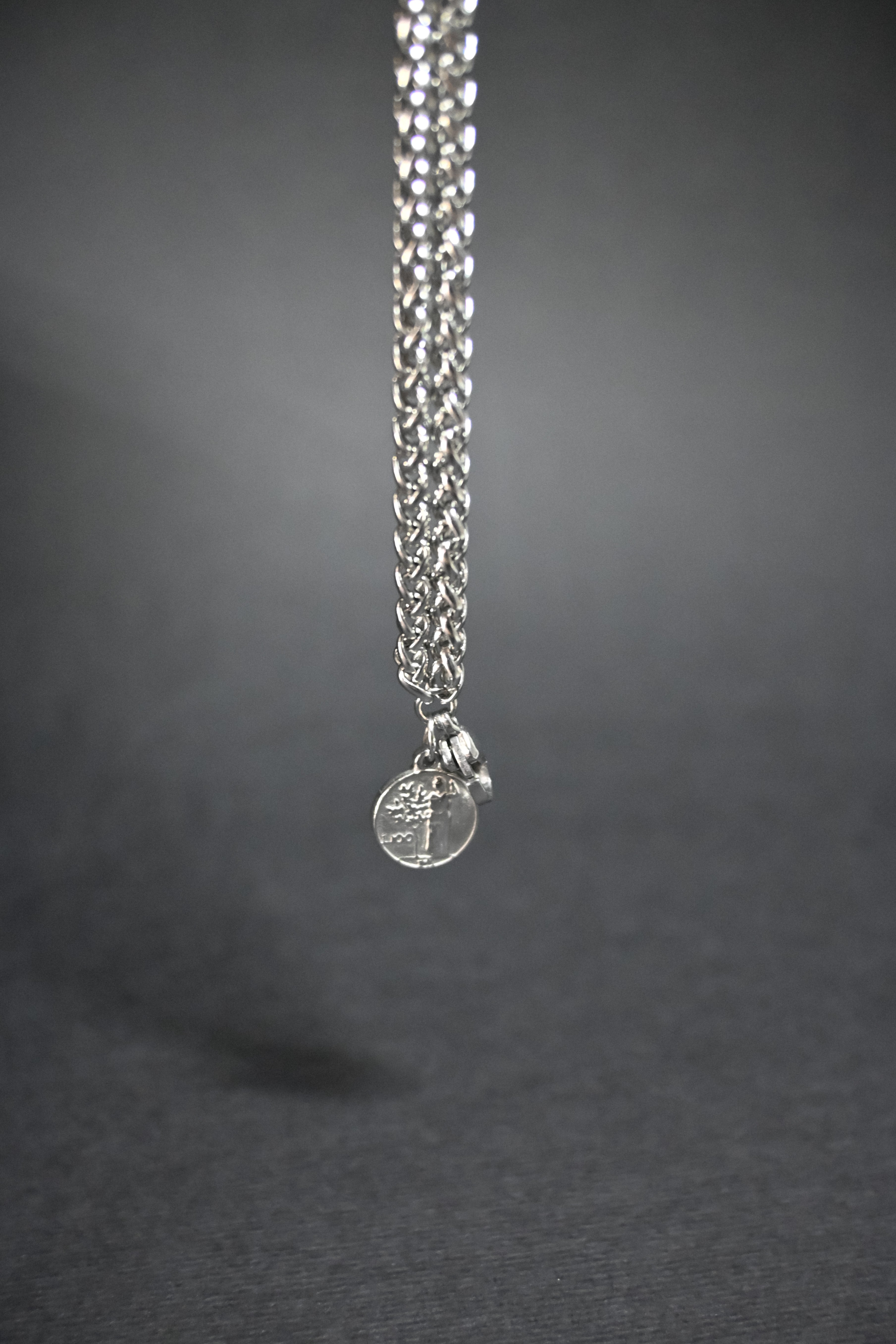 Bracciale Doppia Spiga con Ciondolo 100 Lire – Acciaio Inossidabile