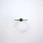 anello sottile con rosa - acciaio inossidabile 304