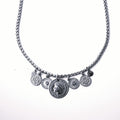 Collana Spiga con Medaglie e Moneta Francese – Acciaio Inossidabile