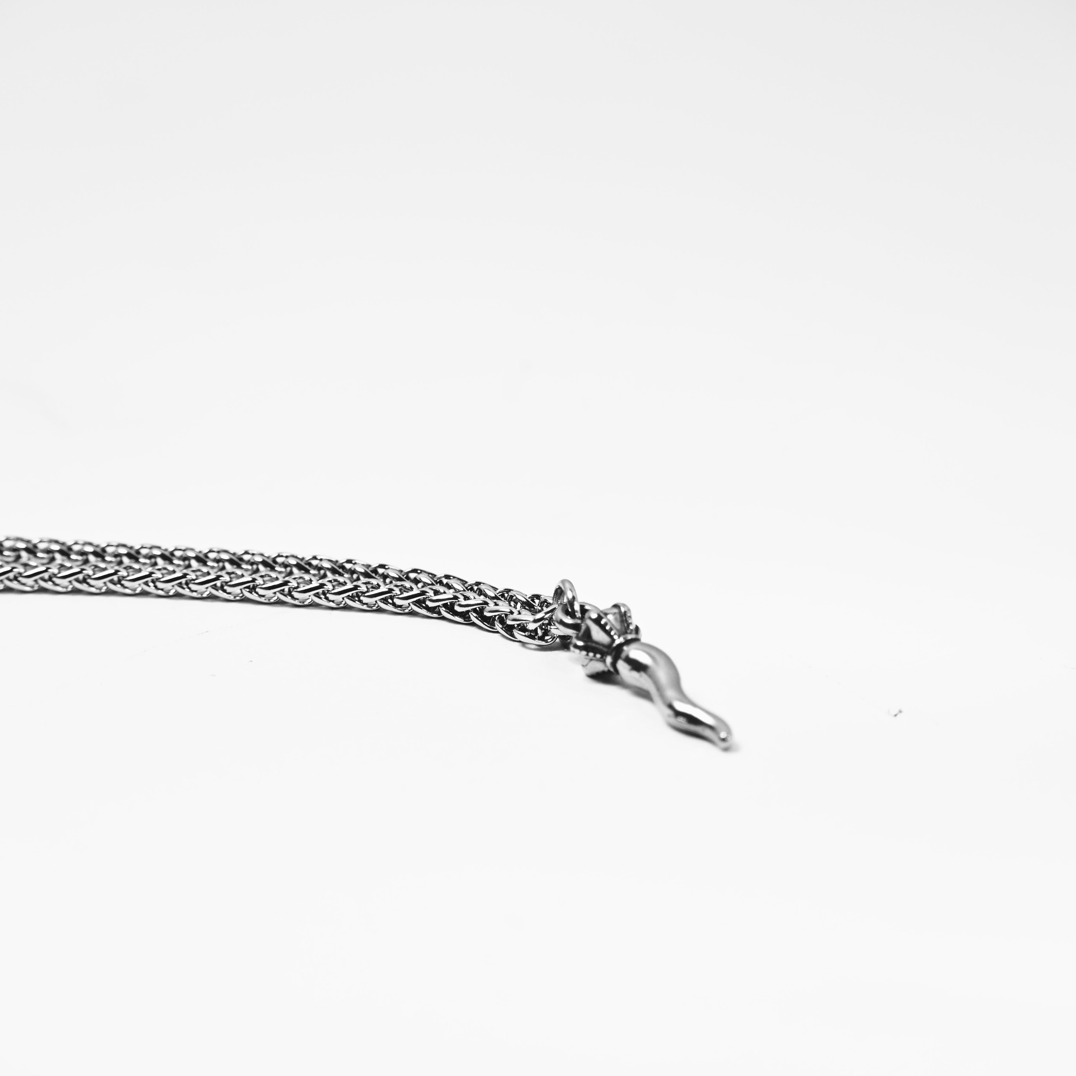 Collana Catena Corno e Corona - Acciaio inossidabile