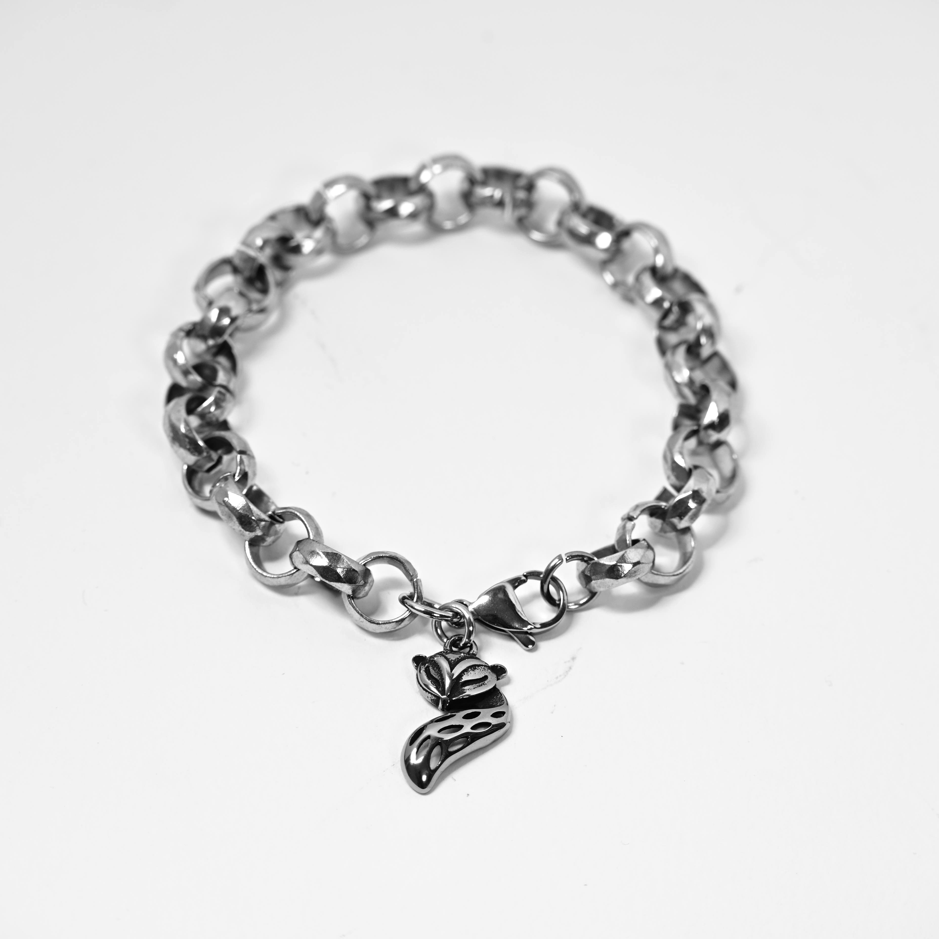 bracciale catena rolò "volpe" - acciaio inossidabile