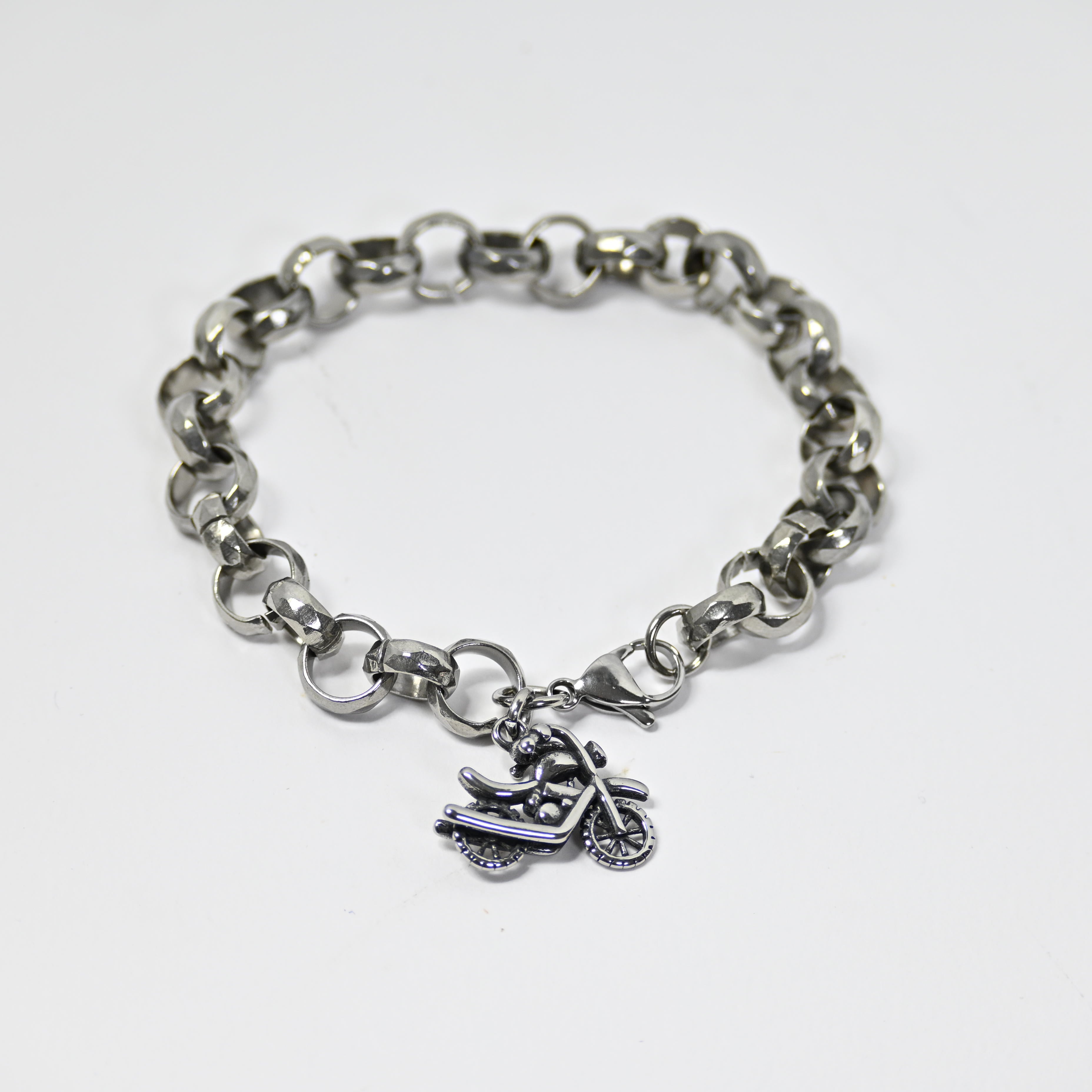 bracciale catena rolò "moto" - acciaio inossidabile