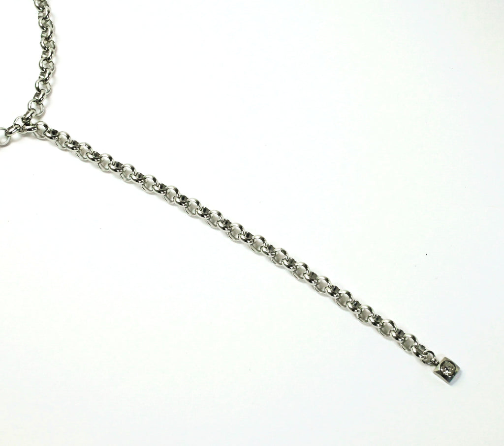 collana "Y" rolò con strass - acciaio inossidabile