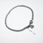 Bracciale Catena Rolò con Charm Corno Bianco – Acciaio Inossidabile