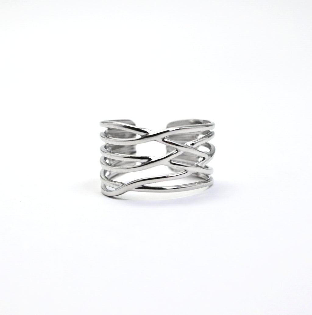 anello a fascia X regolabile - acciaio inossidabile