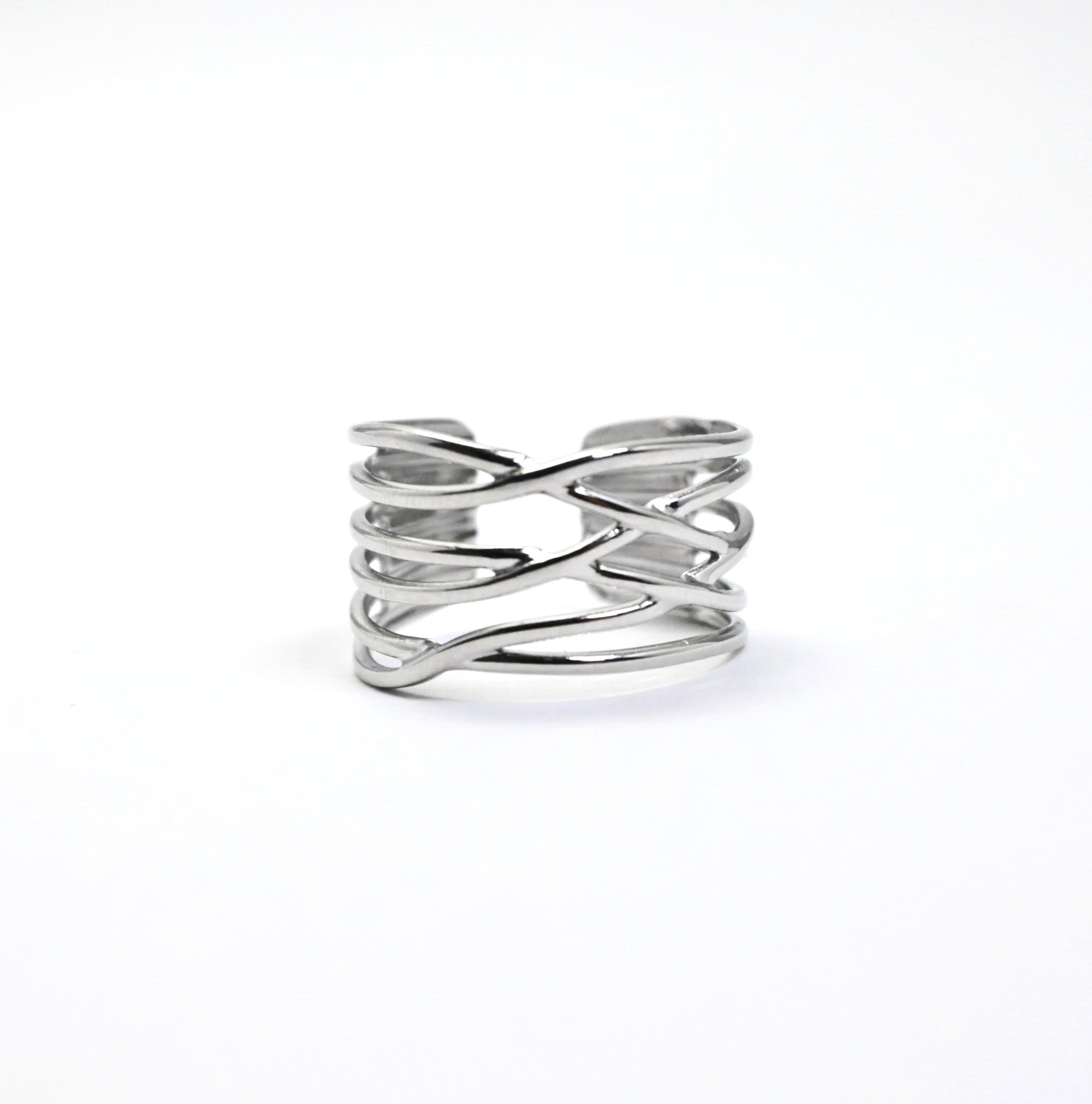 anello a fascia X regolabile - acciaio inossidabile