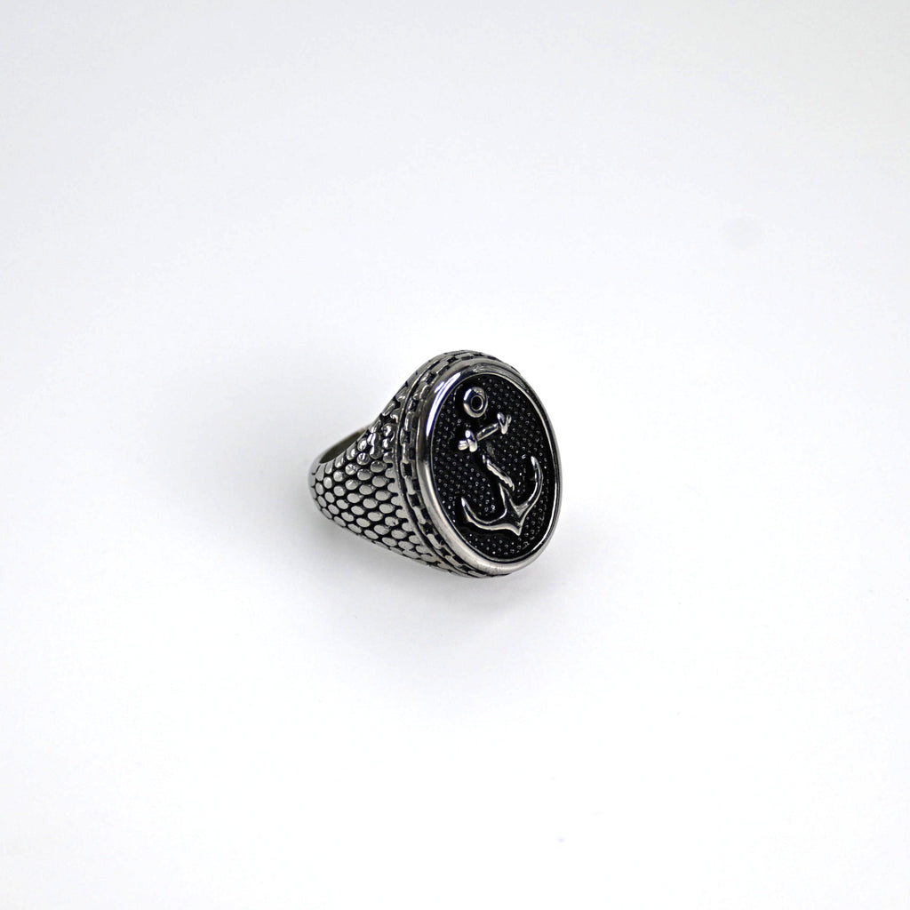 Anello Fascia Larga Àncora - Acciaio Inossidabile